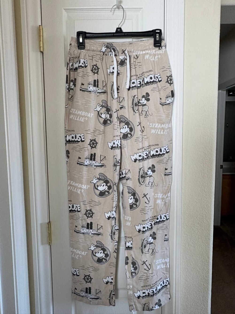 Disney Store Steamboat Willie Mickey Mouse Pajama Pants Adult Small Unisex